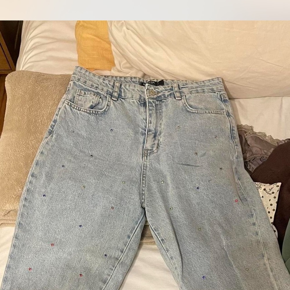 Light Blue Embellished Women Jeans